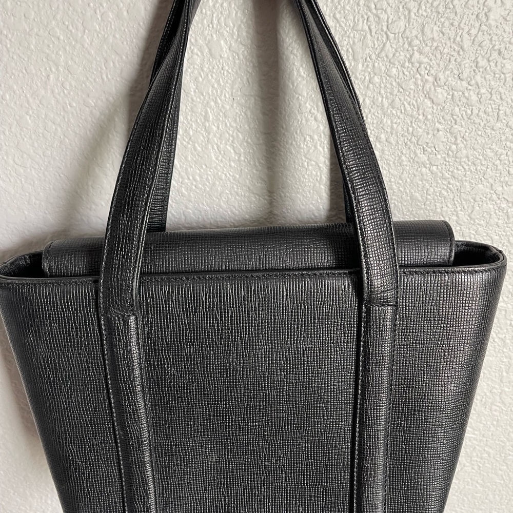 Authentic MCM Black Tote with Gold Accents - Picture 5 of 14